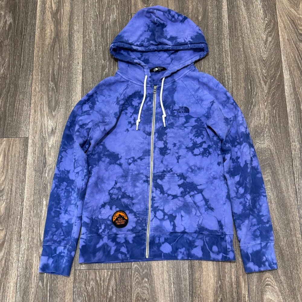 The North Face Hoodie Women's Small Blue Tye-Dye Never Stop Exploring Outdoors 2